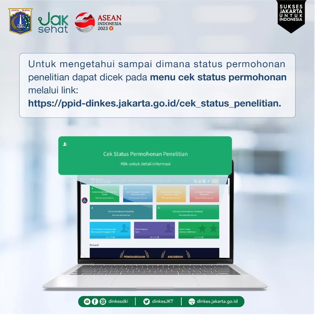 Cek Status Permohonan Penelitian PPID Dinkes DKI Jakarta