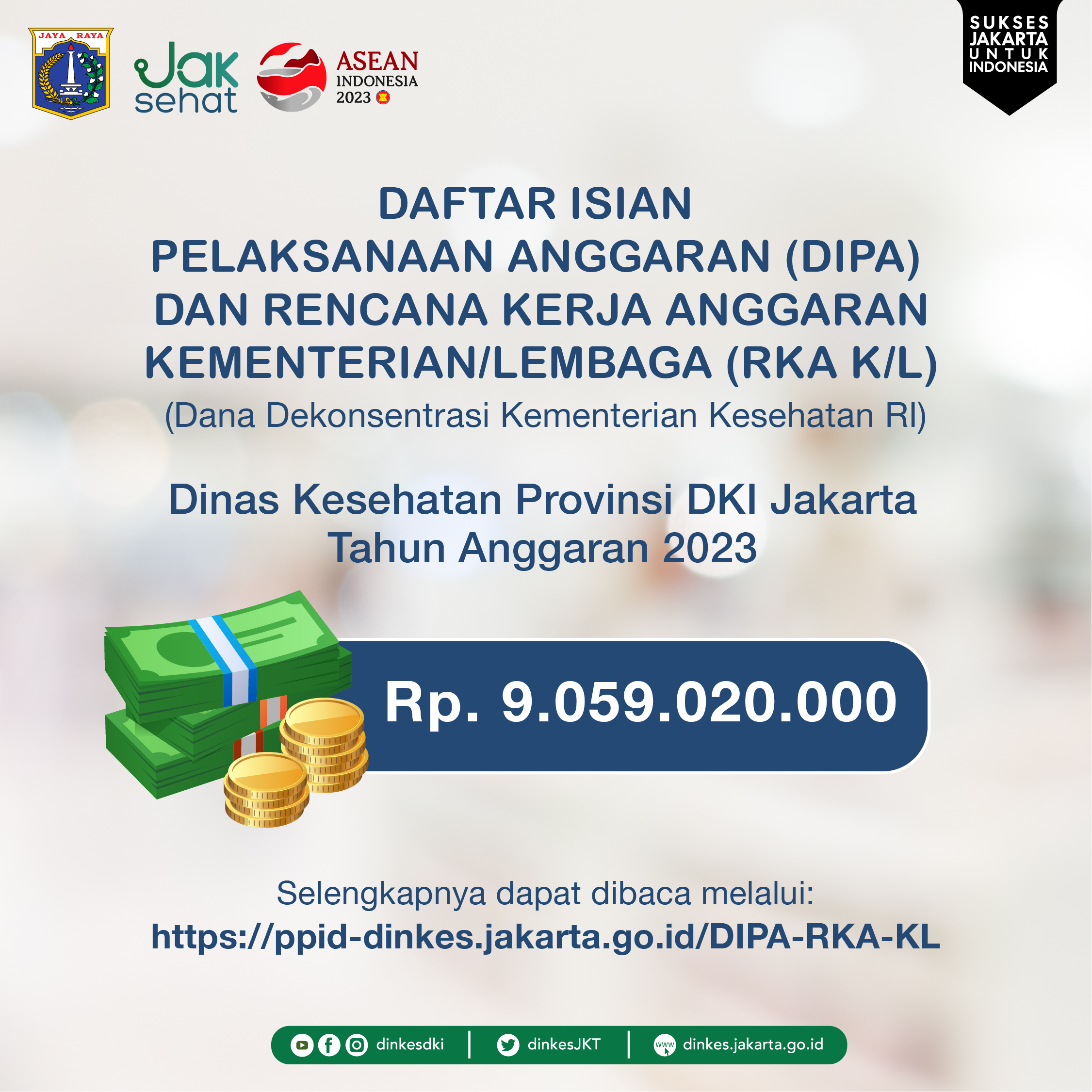 DIPA dan RKA K/L Dinas Kesehatan Provinsi DKI Jakarta Tahun 2023